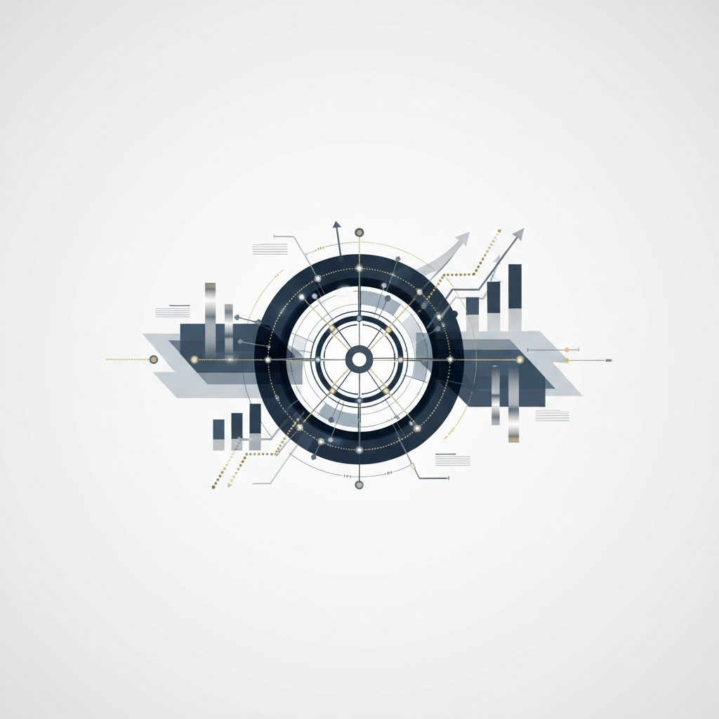 Infographic header for an article on global executive leadership. Features abstract interconnected nodes, hierarchical layers, and data trend lines in deep navy, charcoal, white, and metallic silver/gold, conveying growth and strategy.